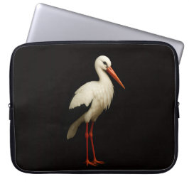 Black 4 Luxe Laptop Sleeve, Graceful Stork ラップトップスリーブ