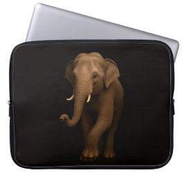Black 4 Luxe Laptop Sleeve, Indian Elephant ラップトップスリーブ