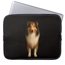 Black 4 Luxe Laptop Sleeve, Loyal Collie Dog