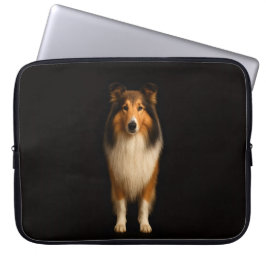 Black 4 Luxe Laptop Sleeve, Loyal Collie Dog ラップトップスリーブ