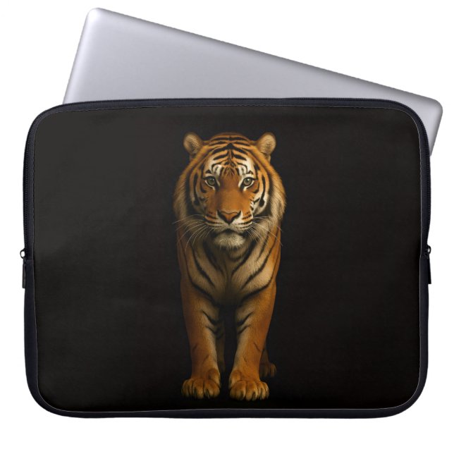 Black 4 Luxe Laptop Sleeve, Noble Tiger ラップトップスリーブ (正面)
