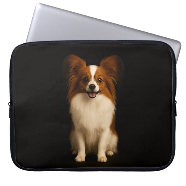 Black 4 Luxe Laptop Sleeve, Refined Papillon ラップトップスリーブ (正面)