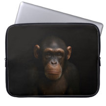 Black 4 Luxe Laptop Sleeve, Serene Chimpanzee