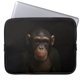 Black 4 Luxe Laptop Sleeve, Serene Chimpanzee ラップトップスリーブ