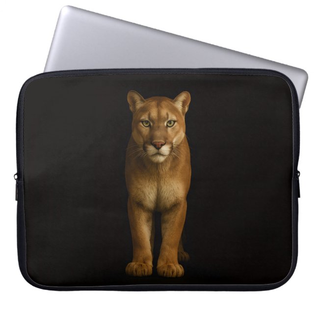 Black 4 Luxe Laptop Sleeve, Silent Prime Puma ラップトップスリーブ (正面)
