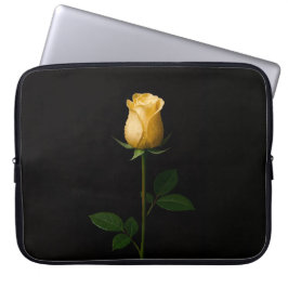 Black 4 Luxe Laptop Sleeve, Sunlit Yellow Rose ラップトップスリーブ
