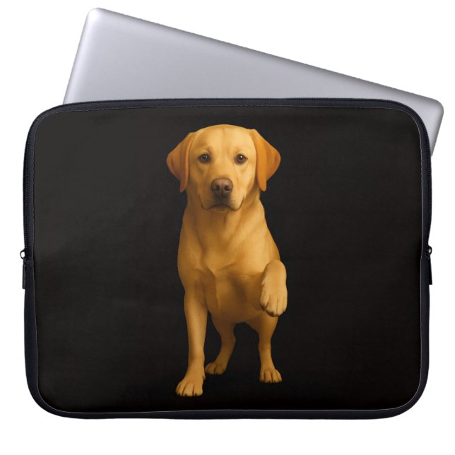 Black 4 Luxe Laptop Sleeve, Tender Labrador ラップトップスリーブ (正面)