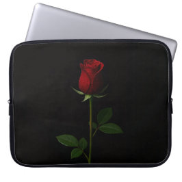 Black 4 Luxe Laptop Sleeve, Velvet Red Rose ラップトップスリーブ