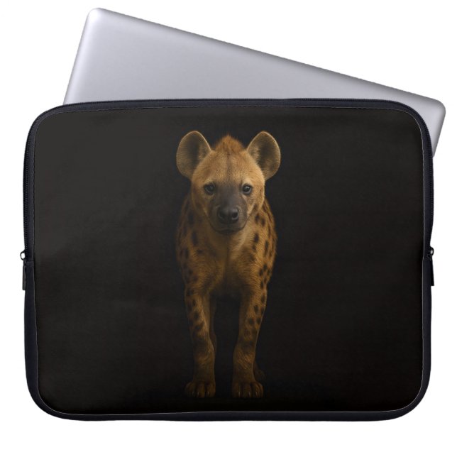Black 4 Luxe Laptop Sleeve, Wild Spotted Hyena ラップトップスリーブ (正面)