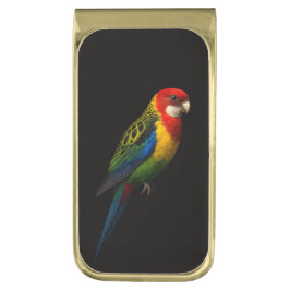 Black 4 Luxe Money Clip with Eastern Rosella ゴールド マネークリップ
