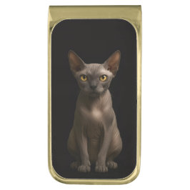 Black 4 Luxe Money Clip with Spynx Cat ゴールド マネークリップ