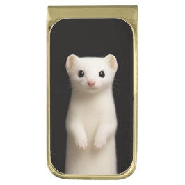 Black 4 Luxe Money Clip with Stylish Ermine ゴールド マネークリップ