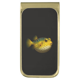 Black 4 Luxe Money Clip with Yellow Putterfish ゴールド マネークリップ