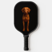 Black 4 Luxe Pickleball Paddle, Agile Vizsla Dog ピックルボールラケット (正面)