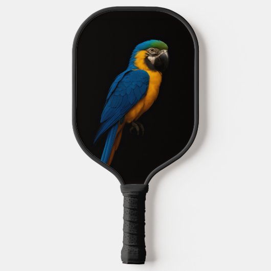 Black 4 Luxe Pickleball Paddle, Blue Yellow Macaw ピックルボールラケット (裏面)
