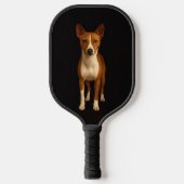 Black 4 Luxe Pickleball Paddle, Classy Basenji Dog ピックルボールラケット (正面)