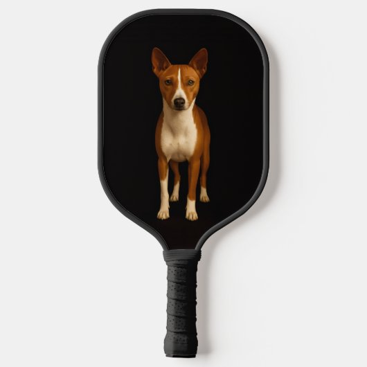 Black 4 Luxe Pickleball Paddle, Classy Basenji Dog ピックルボールラケット (裏面)