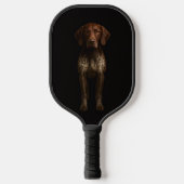 Black 4 Luxe Pickleball Paddle, German Pointer Dog ピックルボールラケット (正面)