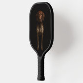 Black 4 Luxe Pickleball Paddle, German Pointer Dog ピックルボールラケット (左)
