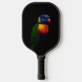 Black 4 Luxe Pickleball Paddle, Lorikeet Parrot ピックルボールラケット (正面)