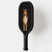 Black 4 Luxe Pickleball Paddle, Loyal Collie Dog ピックルボールラケット (左)