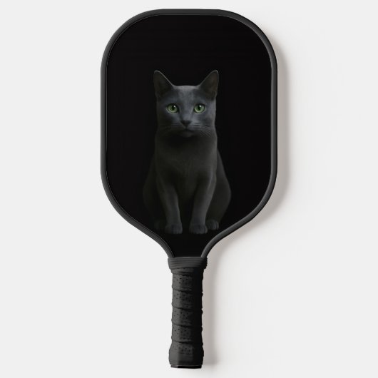 Black 4 Luxe Pickleball Paddle, Russian Blue Cat ピックルボールラケット (裏面)