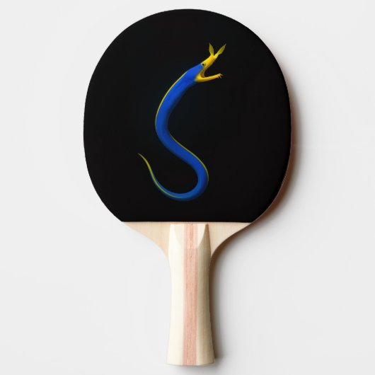 Black 4 Luxe ping pong paddle, Blue Ribbon Eel 卓球ラケット (裏面)