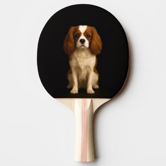 Black 4 Luxe ping pong paddle, Cavalier Spaniel 卓球ラケット (裏面)