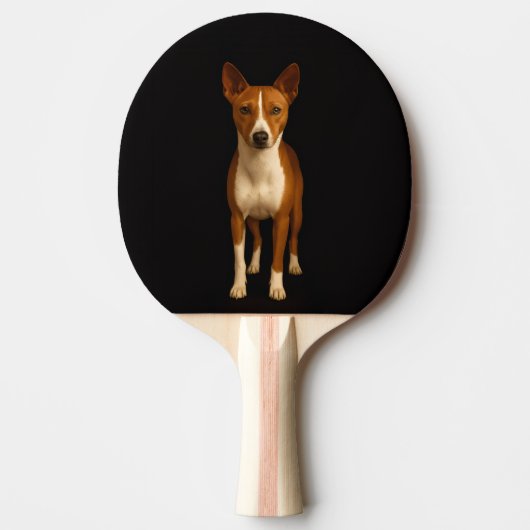 Black 4 Luxe ping pong paddle, Classy Basenji Dog 卓球ラケット (正面)
