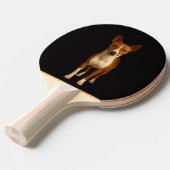Black 4 Luxe ping pong paddle, Classy Basenji Dog 卓球ラケット (正面アングル)