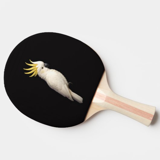 Black 4 Luxe ping pong paddle, Crested Cockatoo 卓球ラケット (横)