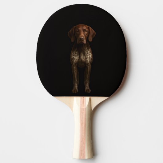 Black 4 Luxe ping pong paddle, German Pointer Dog 卓球ラケット (正面)