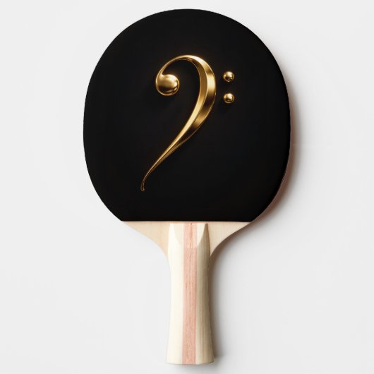 Black 4 Luxe ping pong paddle, Golden Bass Clef 卓球ラケット (正面)
