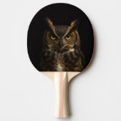 Black 4 Luxe ping pong paddle, Golden Eye Owl 卓球ラケット (正面)