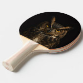Black 4 Luxe ping pong paddle, Golden Eye Owl 卓球ラケット (正面アングル)