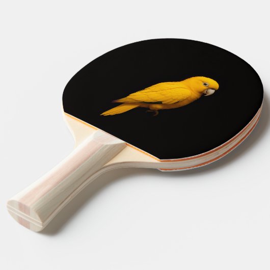 Black 4 Luxe ping pong paddle, Golden Parakeet 卓球ラケット (正面アングル)