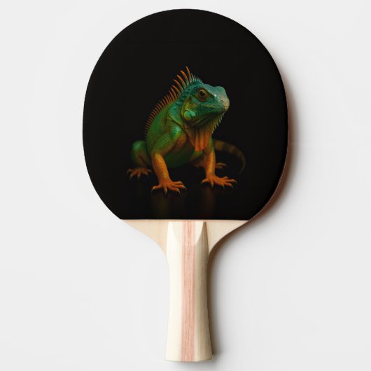 Black 4 Luxe ping pong paddle, Green Iguana 卓球ラケット (裏面)