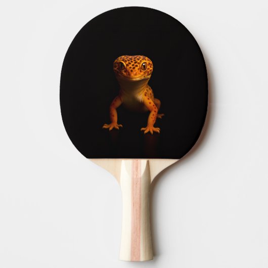 Black 4 Luxe ping pong paddle, Leopard Gecko 卓球ラケット (正面)