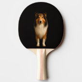 Black 4 Luxe ping pong paddle, Loyal Collie Dog 卓球ラケット (裏面)