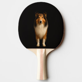 Black 4 Luxe ping pong paddle, Loyal Collie Dog 卓球ラケット