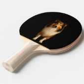 Black 4 Luxe ping pong paddle, Loyal Collie Dog 卓球ラケット (正面アングル)
