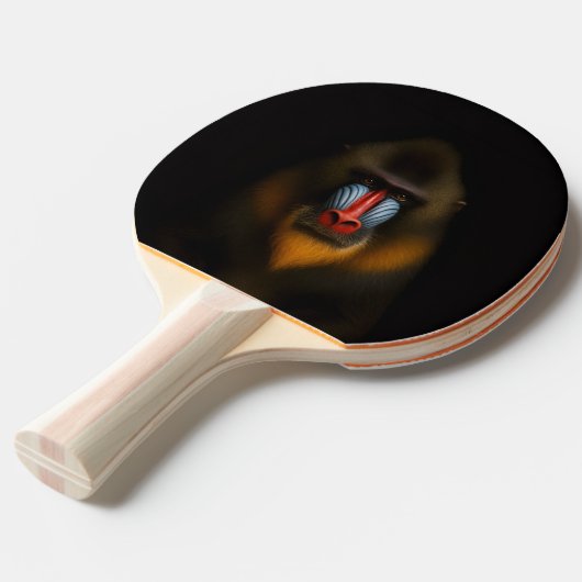 Black 4 Luxe ping pong paddle, Mandrill Monkey 卓球ラケット (正面アングル)