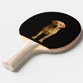 Black 4 Luxe ping pong paddle, Minimalist Labrador 卓球ラケット (正面アングル)