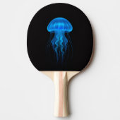 Black 4 Luxe ping pong paddle, Neon Blue Jellyfish 卓球ラケット (正面)