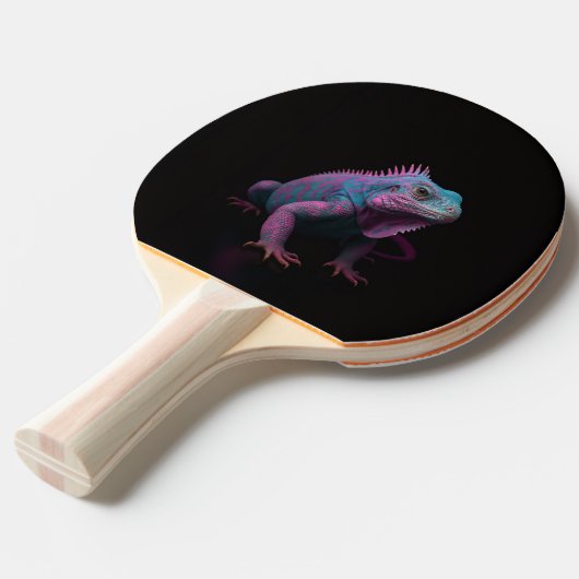 Black 4 Luxe ping pong paddle, Pink Iguana 卓球ラケット (正面アングル)