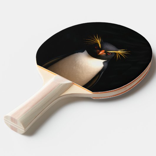 Black 4 Luxe ping pong paddle, Rockhopper Penguin 卓球ラケット (正面アングル)