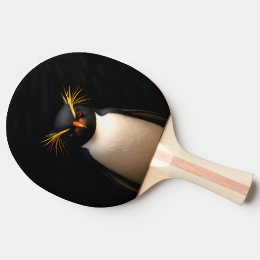 Black 4 Luxe ping pong paddle, Rockhopper Penguin 卓球ラケット (横)