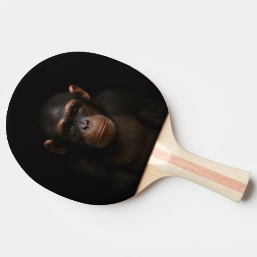 Black 4 Luxe ping pong paddle, Serene Chimpanzee 卓球ラケット (横)