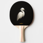 Black 4 Luxe ping pong paddle, Snowy Egret 卓球ラケット (正面)