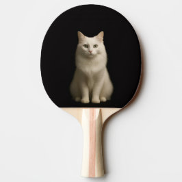 Black 4 Luxe ping pong paddle, Turkish Angora Cat 卓球ラケット